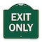 Signmission Designer Series Parking Lot Exit Only, Green & White Aluminum Sign, 18" L, 18" H, GW-1818-23423 A-DES-GW-1818-23423 - alternate 1